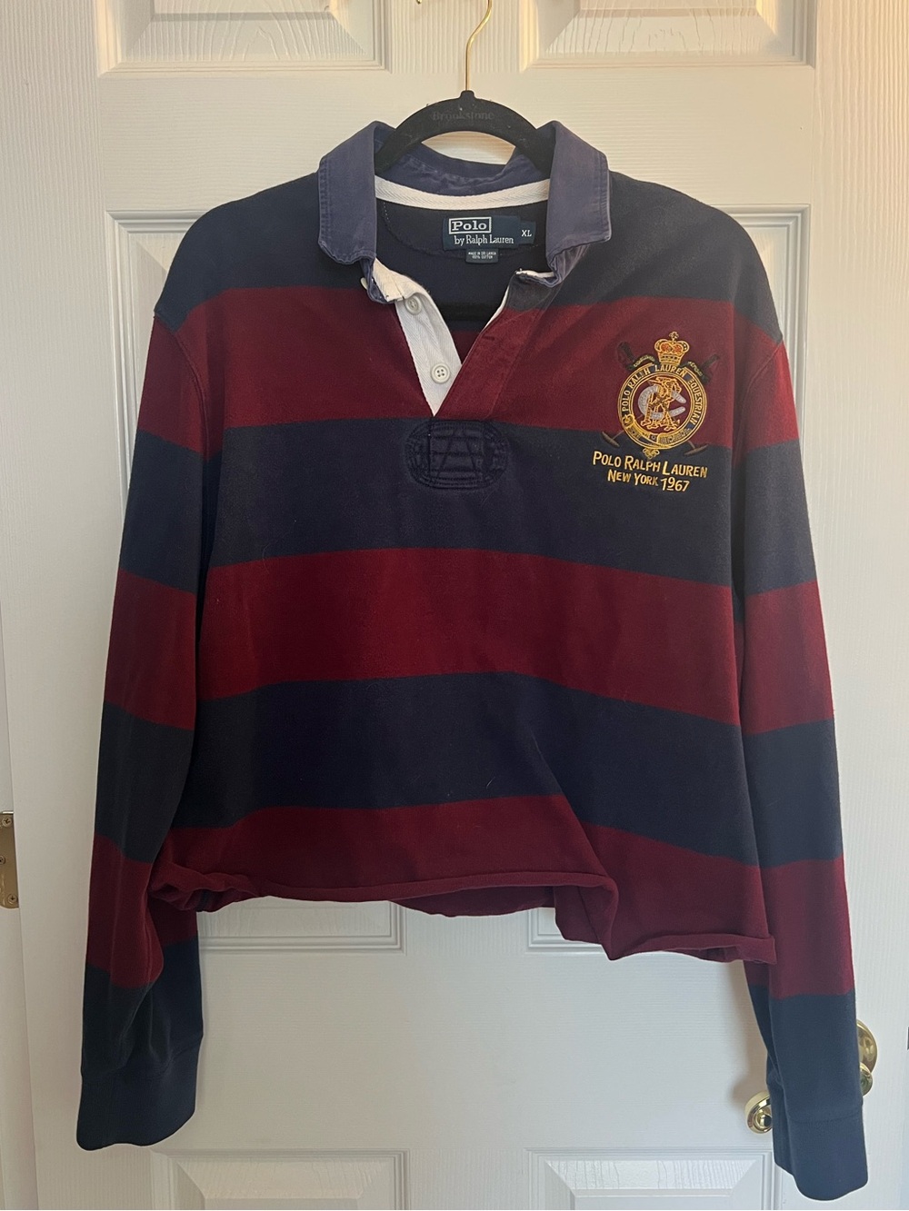 Cropped Polo Ralph Lauren Equestrian Long Sleeve Polo Top
